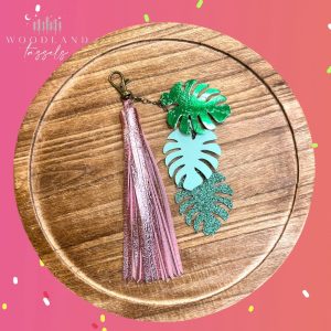 Product Image for  Monstera Leaf Blush Leather Charm Set