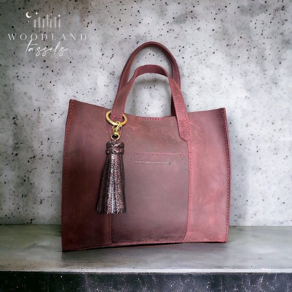 Product Image for  Sparkling Merlot Leather Tassel