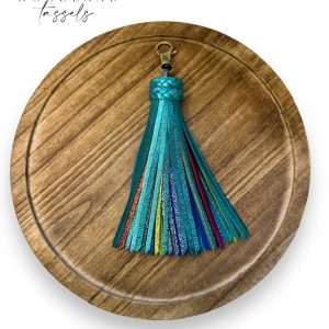 Product Image for  Aqua Rainbow Leather Tassel