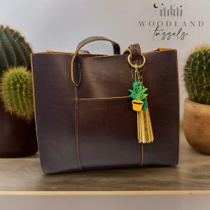 Product Image for  Sassy Succulent Wood Bag Charm