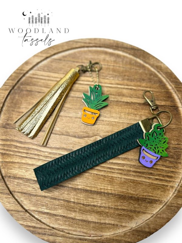 Product Image for  Sassy Succulent Wood Bag Charm