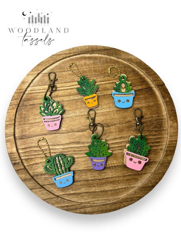 Product Image for  Sassy Succulent Wood Bag Charm