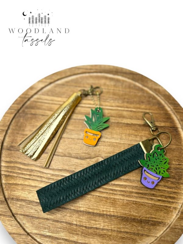 Product Image for  Sassy Succulent Wood Bag Charm