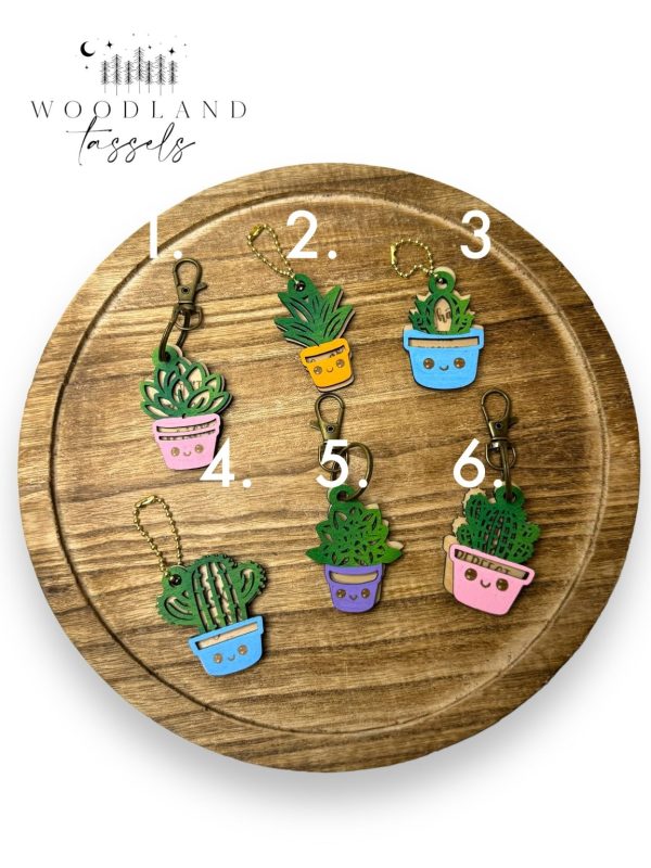 Product Image for  Sassy Succulent Wood Bag Charm