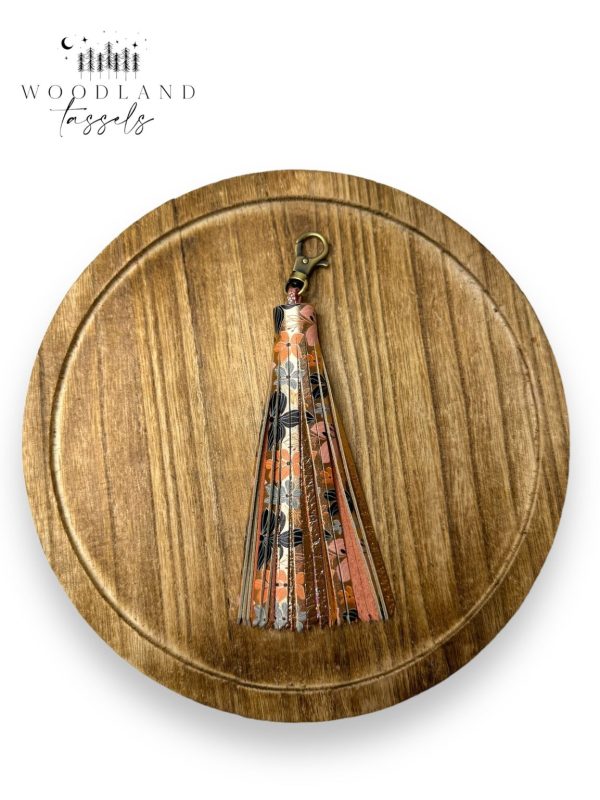 Product Image for  Copper Floral Leather Tassel