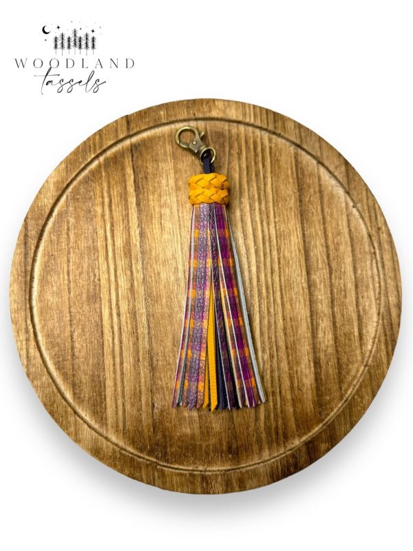 Product Image for  Purple Plaid Leather Tassel