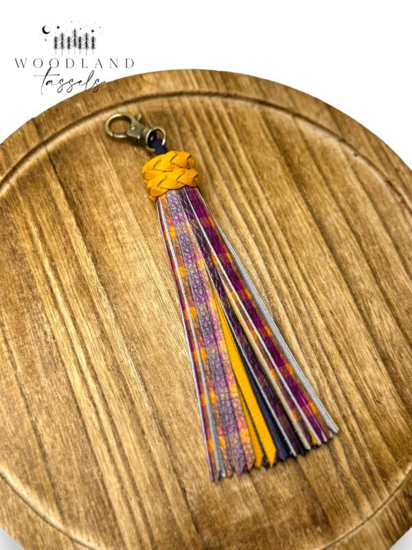 Product Image for  Purple Plaid Leather Tassel