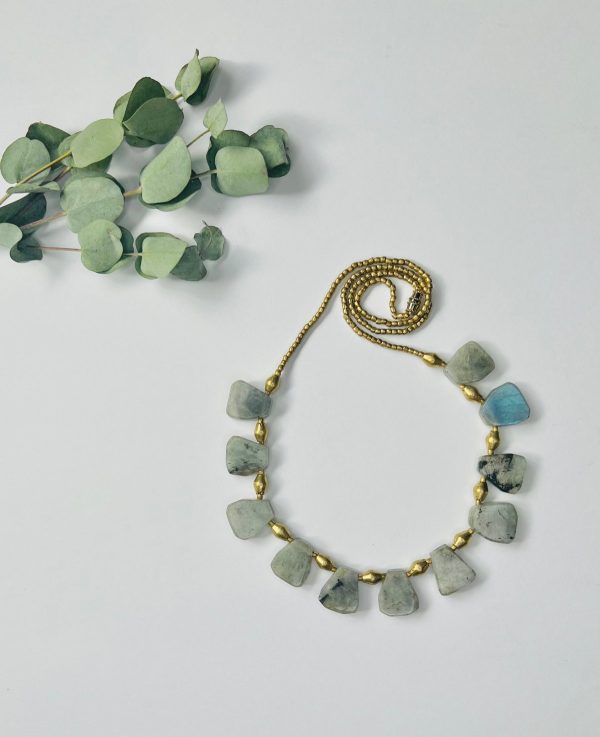 Product Image for  Natural labradorite stone with brass