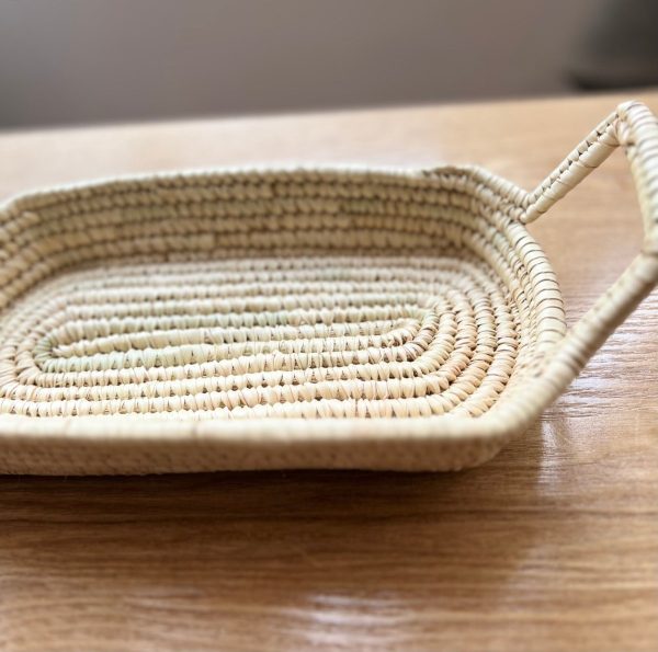 Product Image for  Natural color Woven Baskets Serving Trays with Handles