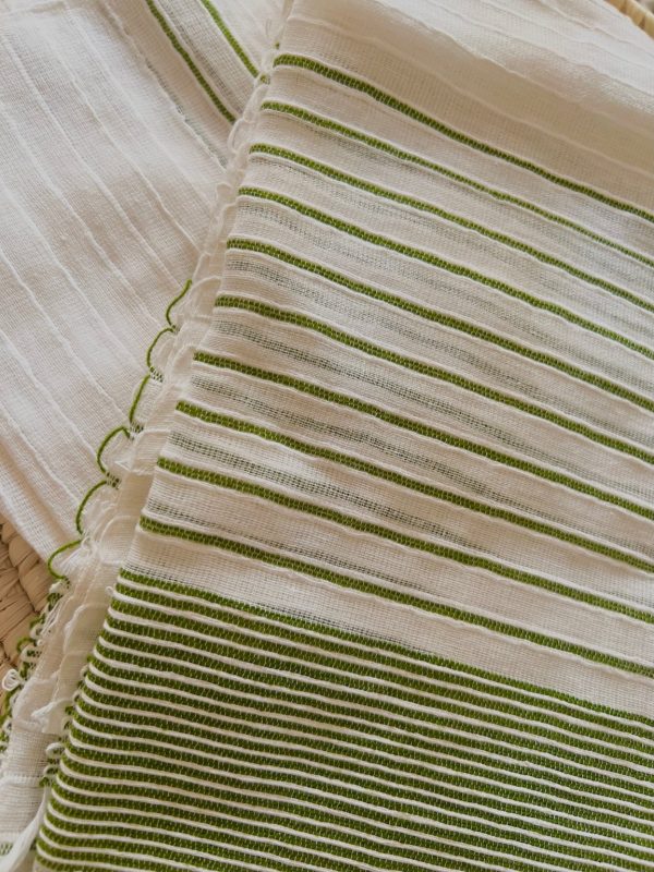 Product Image for  Menen summer scarf with green stripes