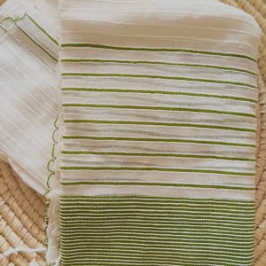 Product Image for  Menen summer scarf with green stripes