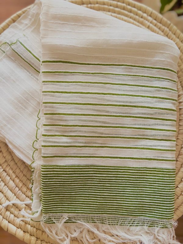 Product Image for  Menen summer scarf with green stripes