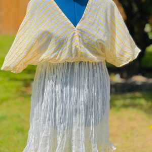 Product Image for  Summer Maxi Swimsuit yellow stripes Dress