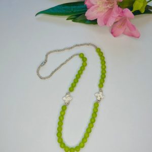 Product Image for  Lime Natural Jade Strand with sliver brass