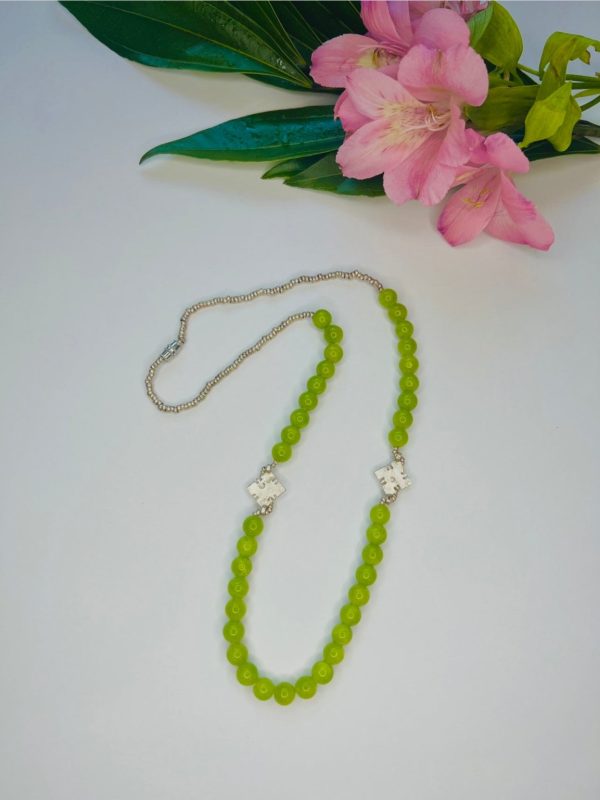 Product Image for  Lime Natural Jade Strand with sliver brass