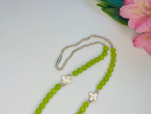 Product Image for  Lime Natural Jade Strand with sliver brass