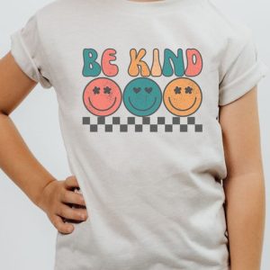 Product Image for  Be Kind Floral Heart Eyed Smileys Kids Graphic Tee