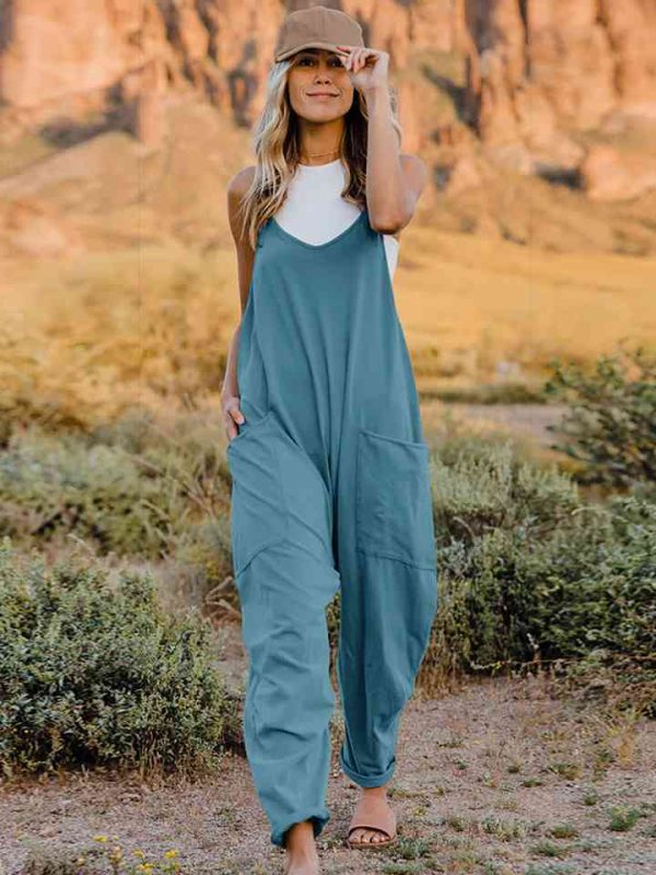 Product Image for  Double Take Full Size V-Neck Sleeveless Jumpsuit with Pockets