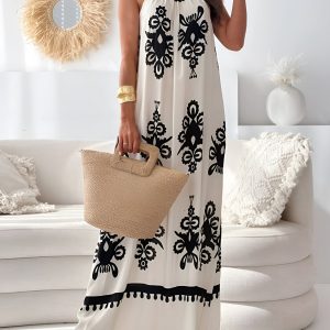 Product Image for  Printed Spaghetti Strap Sleeveless Maxi Dress