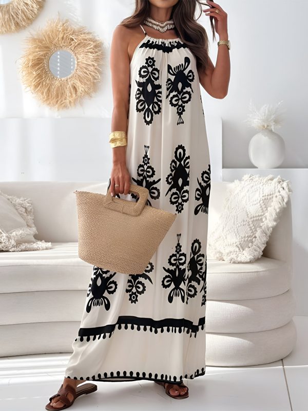 Product Image for  Printed Spaghetti Strap Sleeveless Maxi Dress