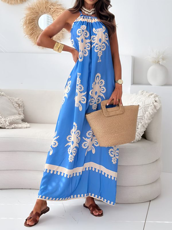 Product Image for  Printed Spaghetti Strap Sleeveless Maxi Dress