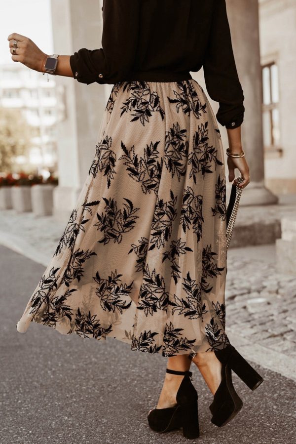 Product Image for  Embroidered High Waist Maxi Skirt