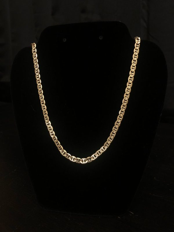 Product Image for  14k Gold Plated Mariner Chain 24″ 6mm Textured