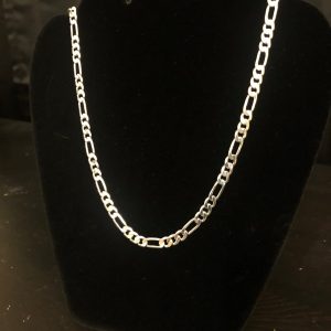 Product Image for  925 Silver Plated Figaro Chain 24″ 6mm Plain