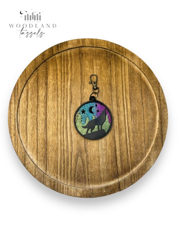 Product Image for  Howling Wolf Moon Leather Purse Charm