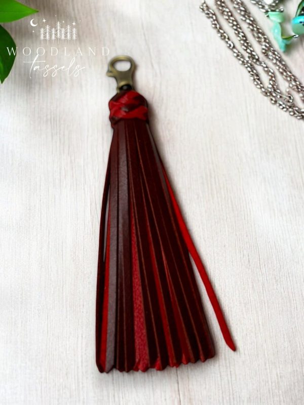 Product Image for  Maroon and Crimson Leather Tassel