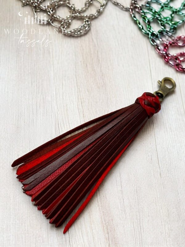 Product Image for  Maroon and Crimson Leather Tassel