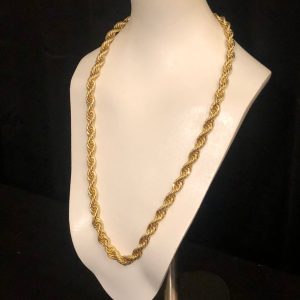 Product Image for  14k Gold Plated Large Rope Chain 30″ 10mm