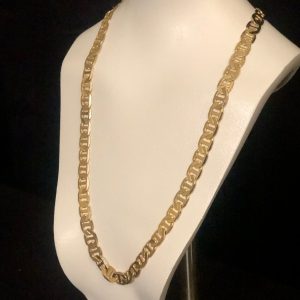 Product Image for  14k Gold Plated Mariner Chain 30″ 12mm Plain