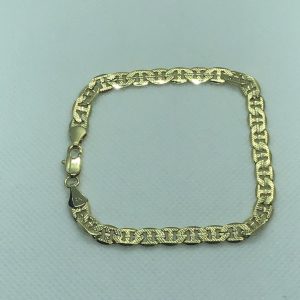 Product Image for  14k Gold Plated Mariner Bracelet 6mm 8″ Hammered texture