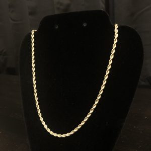 Product Image for  14k Gold Plated Rope Chain 24″ 6mm