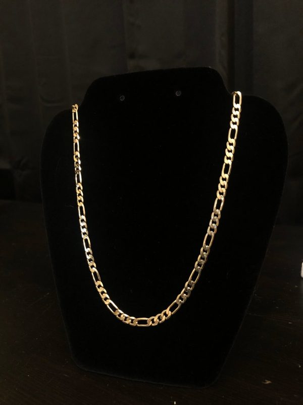 Product Image for  14k Gold Plated Figaro Chain 24″ 6mm Plain