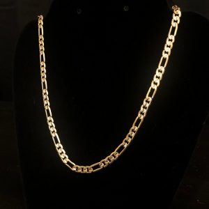 Product Image for  14k Gold Plated Figaro Chain 24″ 6mm Textured