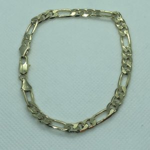 Product Image for  14k Gold Plated Figaro Bracelet 8″