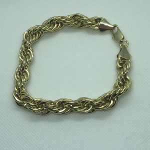 Product Image for  14k Gold Plated Rope Bracelet 10mm 9″