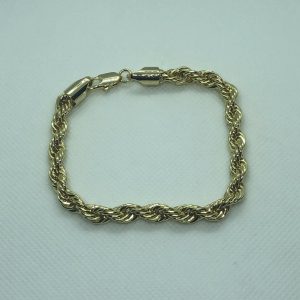 Product Image for  14k Gold Plated Rope Bracelet 6mm 8″