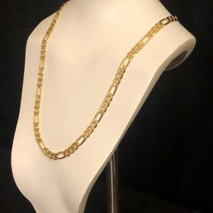 Product Image for  14k Gold Plated Figaro Chain 30″ 10mm Textured