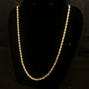 Product Image for  14k Gold Plated Rope Chain 24″ 4mm