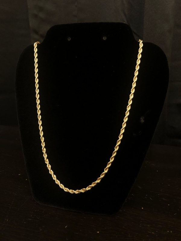 Product Image for  14k Gold Plated Rope Chain 24″ 4mm