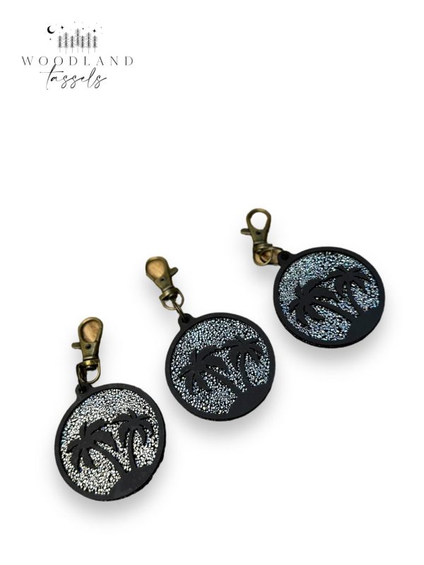 Product Image for  Night Palm Tree Leather Purse Charm