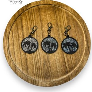 Product Image for  Night Palm Tree Leather Purse Charm