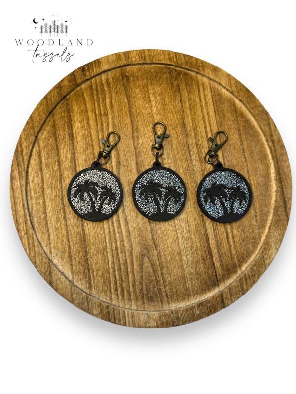 Product Image for  Night Palm Tree Leather Purse Charm