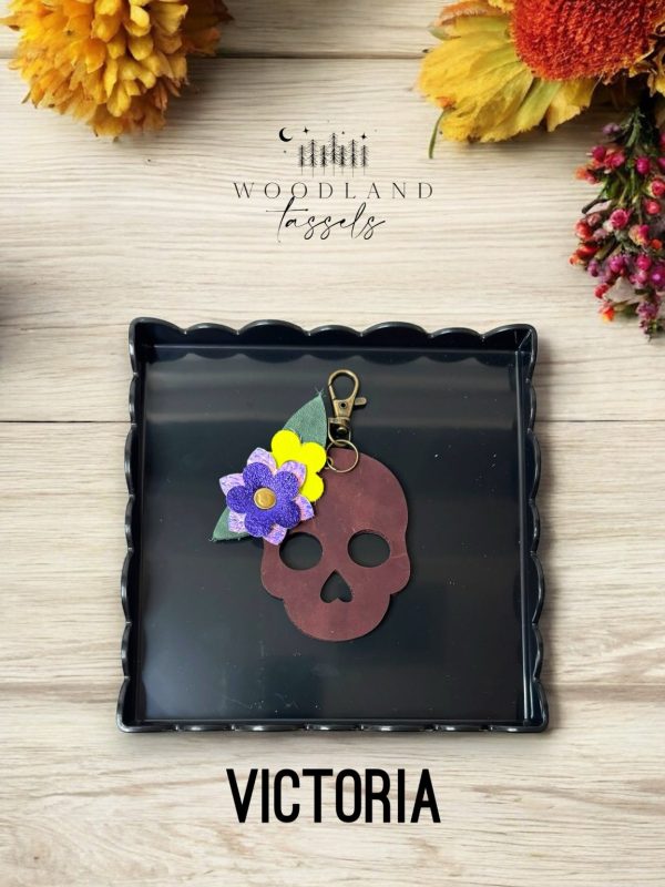 Product Image for  Sugar Skull Leather Bag Charm