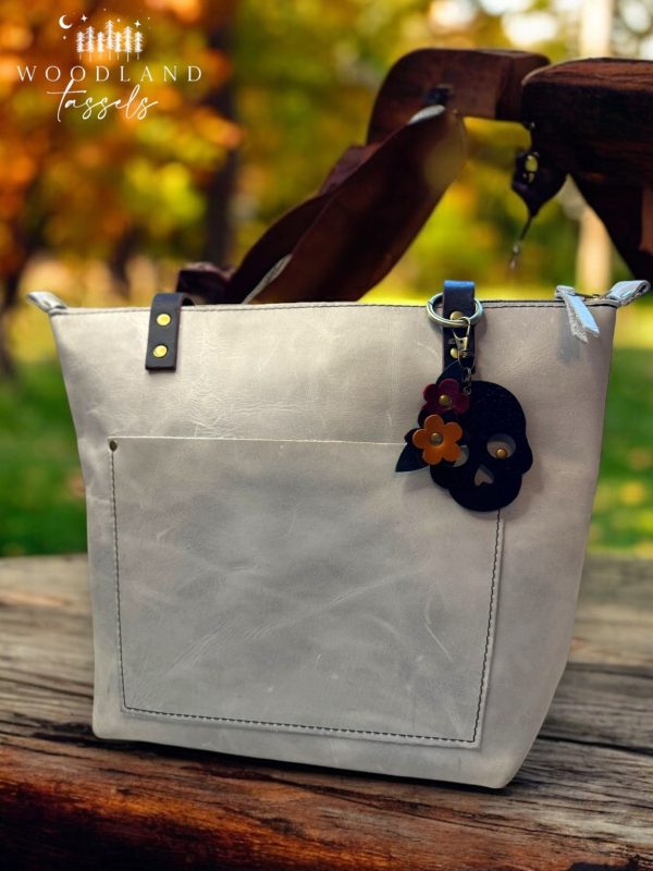 Product Image for  Sugar Skull Leather Bag Charm