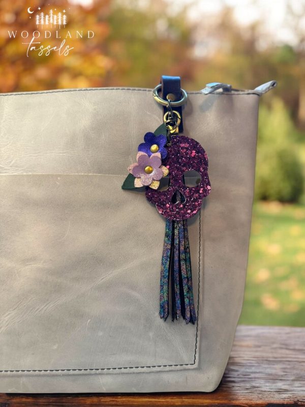 Product Image for  Sugar Skull Leather Bag Charm